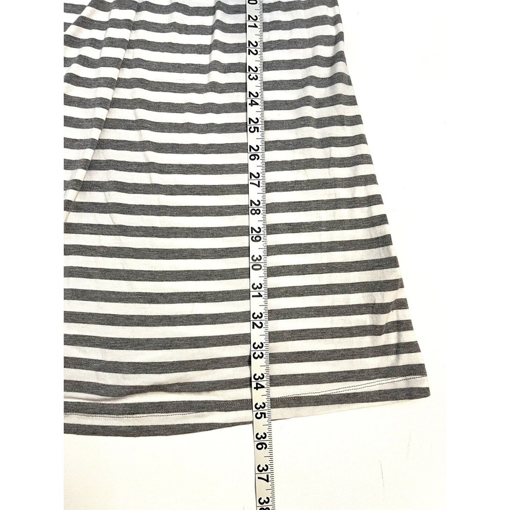 Boston Proper Dress Womens M Gray White Striped Twist Front Sleeveless Stretch - Picture 5 of 6